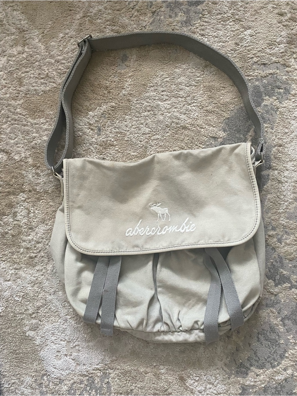 Vintage Y2K Abercrombie & Fitch Canvas Grunge Messenger Crossbody Bag Slouchy